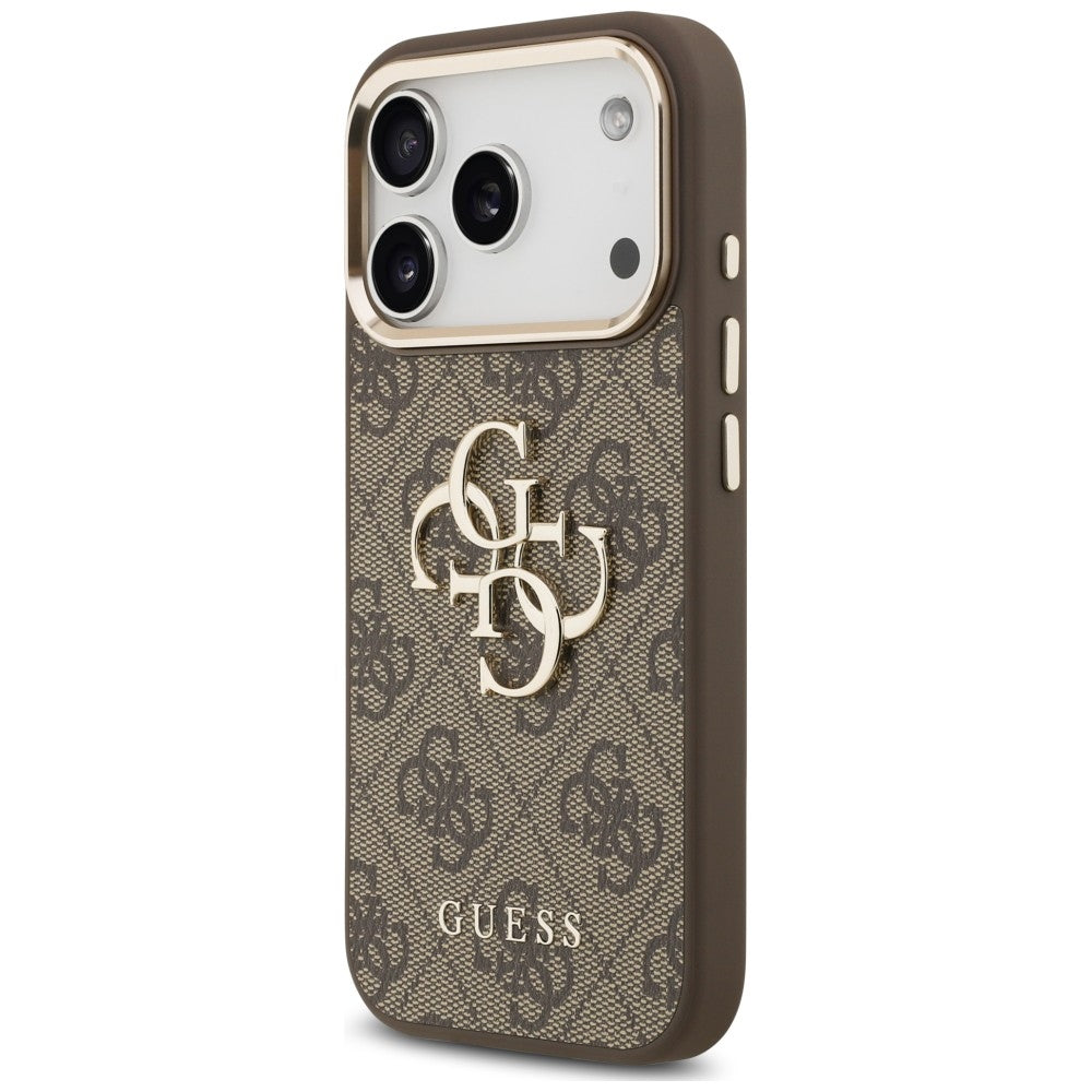 Maska za Apple iPhone 18 Pro / 17 Pro, Guess, 4G Classic Logo with Strap, zlatnosmeđa