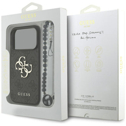 Maska za Apple iPhone 18 Pro / 17 Pro, Guess, 4G Classic Logo s remenom, Crna