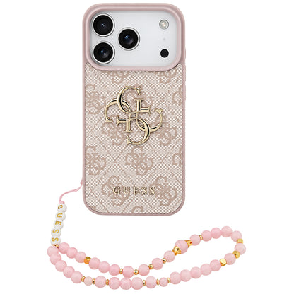 Maska za Apple iPhone 18 Pro / 17 Pro, Guess, 4G Classic Logo s remenom, Roza