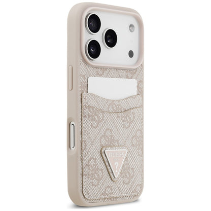 Maska za Apple iPhone 18 Pro / 17 Pro, Guess, 4G Double Card Triangle, ružičasta