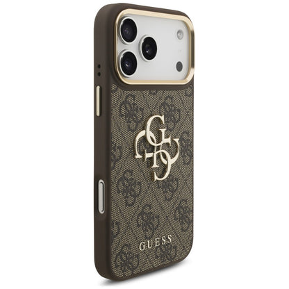 Maska za Apple iPhone 18 Pro / 17 Pro, Guess, Big 4G Classic Logo & Big Strap Metal Buttons, smeđa