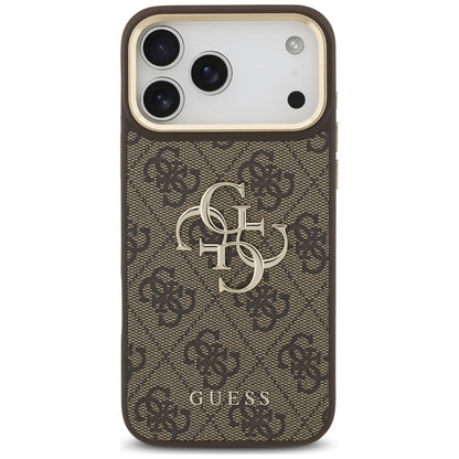 Maska za Apple iPhone 18 Pro / 17 Pro, Guess, Big 4G Classic Logo & Big Strap Metal Buttons, smeđa