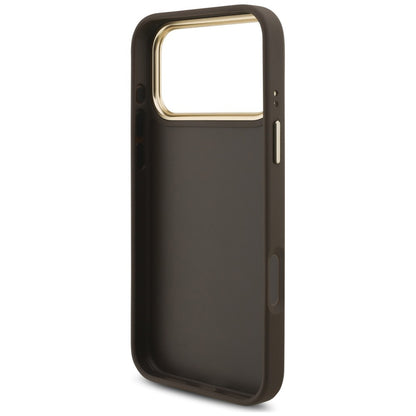 Maska za Apple iPhone 18 Pro / 17 Pro, Guess, Big 4G Classic Logo & Big Strap Metal Buttons, smeđa