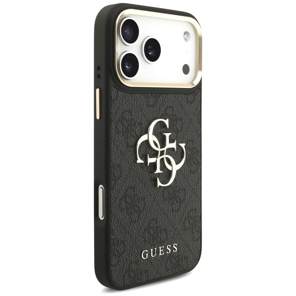 Maska za Apple iPhone 18 Pro / 17 Pro, Guess, Big 4G Classic Logo & Big Strap Metal Buttons, crna