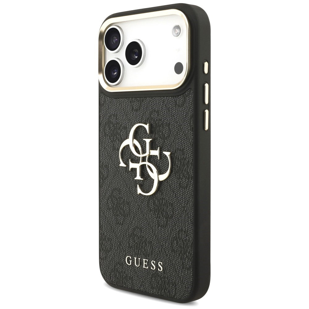 Maska za Apple iPhone 18 Pro / 17 Pro, Guess, Big 4G Classic Logo & Big Strap Metal Buttons, crna