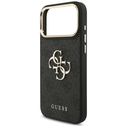 Maska za Apple iPhone 18 Pro / 17 Pro, Guess, Big 4G Classic Logo & Big Strap Metal Buttons, crna