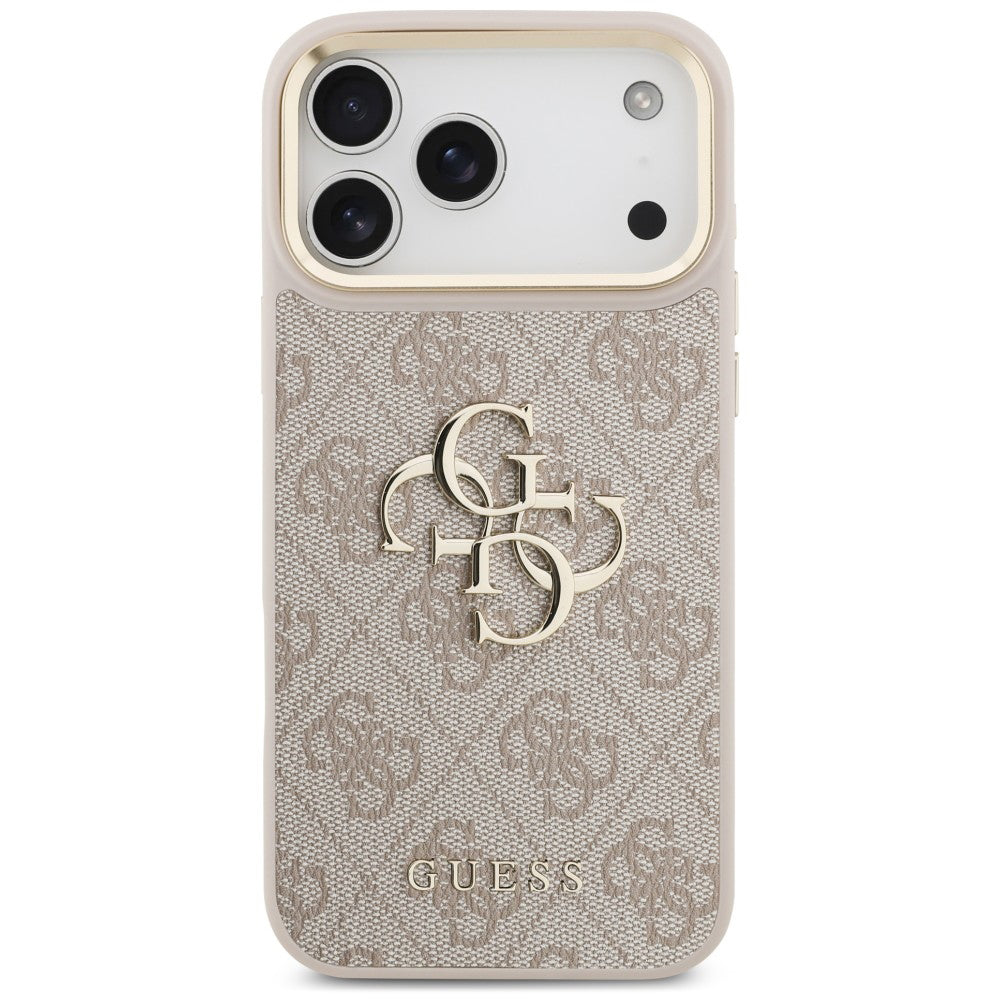 Maska za Apple iPhone 18 Pro / 17 Pro, Guess, Big 4G Classic Logo & Big Strap Metal Buttons, ružičasta