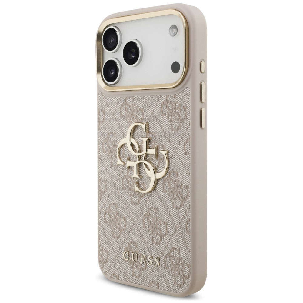 Maska za Apple iPhone 18 Pro / 17 Pro, Guess, Big 4G Classic Logo & Big Strap Metal Buttons, ružičasta