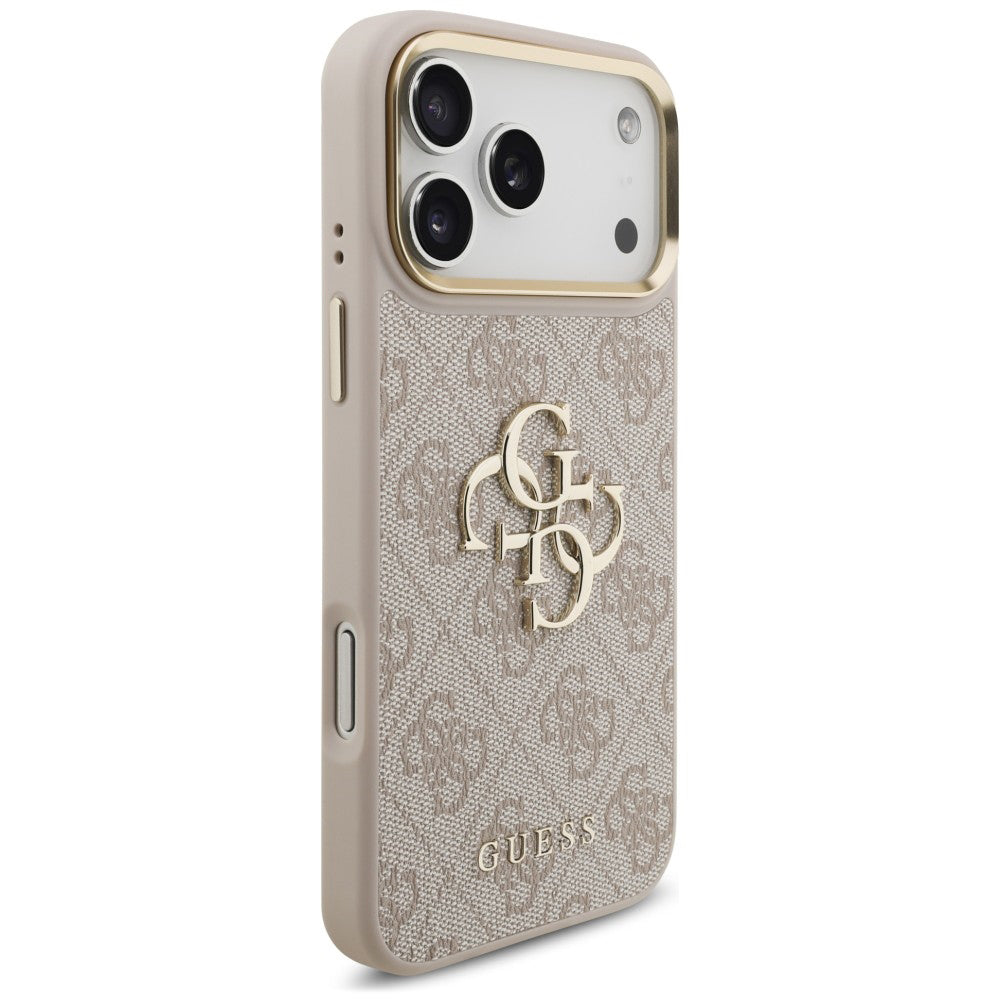 Maska za Apple iPhone 18 Pro / 17 Pro, Guess, Big 4G Classic Logo & Big Strap Metal Buttons, ružičasta