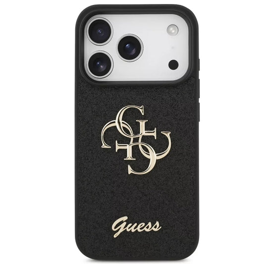 Maska za Apple iPhone 18 Pro / 17 Pro, Guess, Fixed Glitter Big 4G, Crna