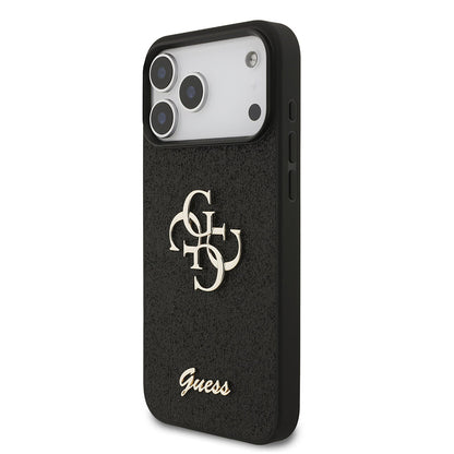 Maska za Apple iPhone 18 Pro / 17 Pro, Guess, Fixed Glitter Big 4G, Crna