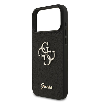 Maska za Apple iPhone 18 Pro / 17 Pro, Guess, Fixed Glitter Big 4G, Crna