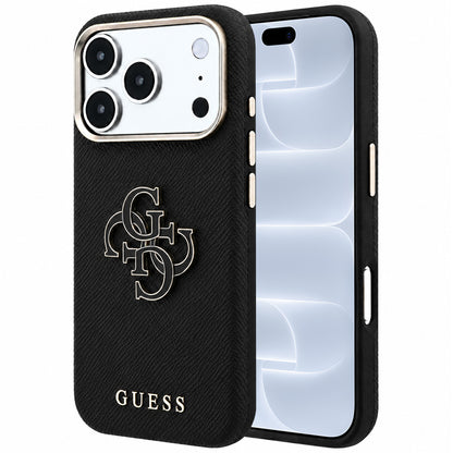 Maska za Apple iPhone 18 Pro / 17 Pro, Guess, Grained Big Resin Logo, Crna