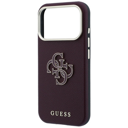 Maska za Apple iPhone 18 Pro / 17 Pro, Guess, Grained Big Resin Logo, Bordo