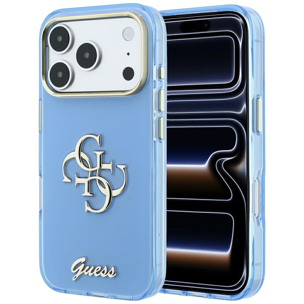 Maska za Apple iPhone 18 Pro / 17 Pro, Guess, IML 4G Metal Script, Plava
