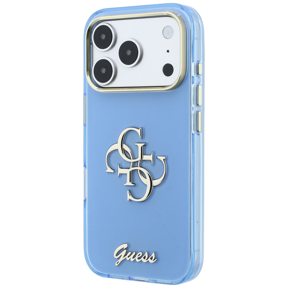 Maska za Apple iPhone 18 Pro / 17 Pro, Guess, IML 4G Metal Script, Plava