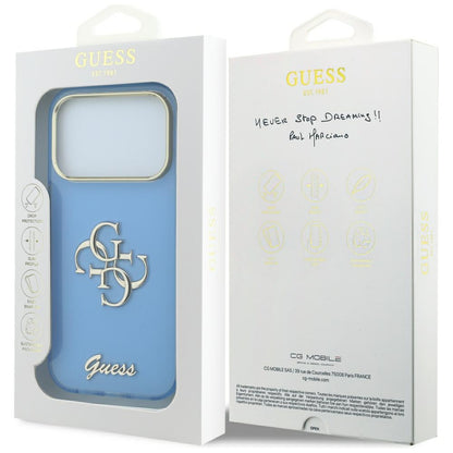 Maska za Apple iPhone 18 Pro / 17 Pro, Guess, IML 4G Metal Script, Plava