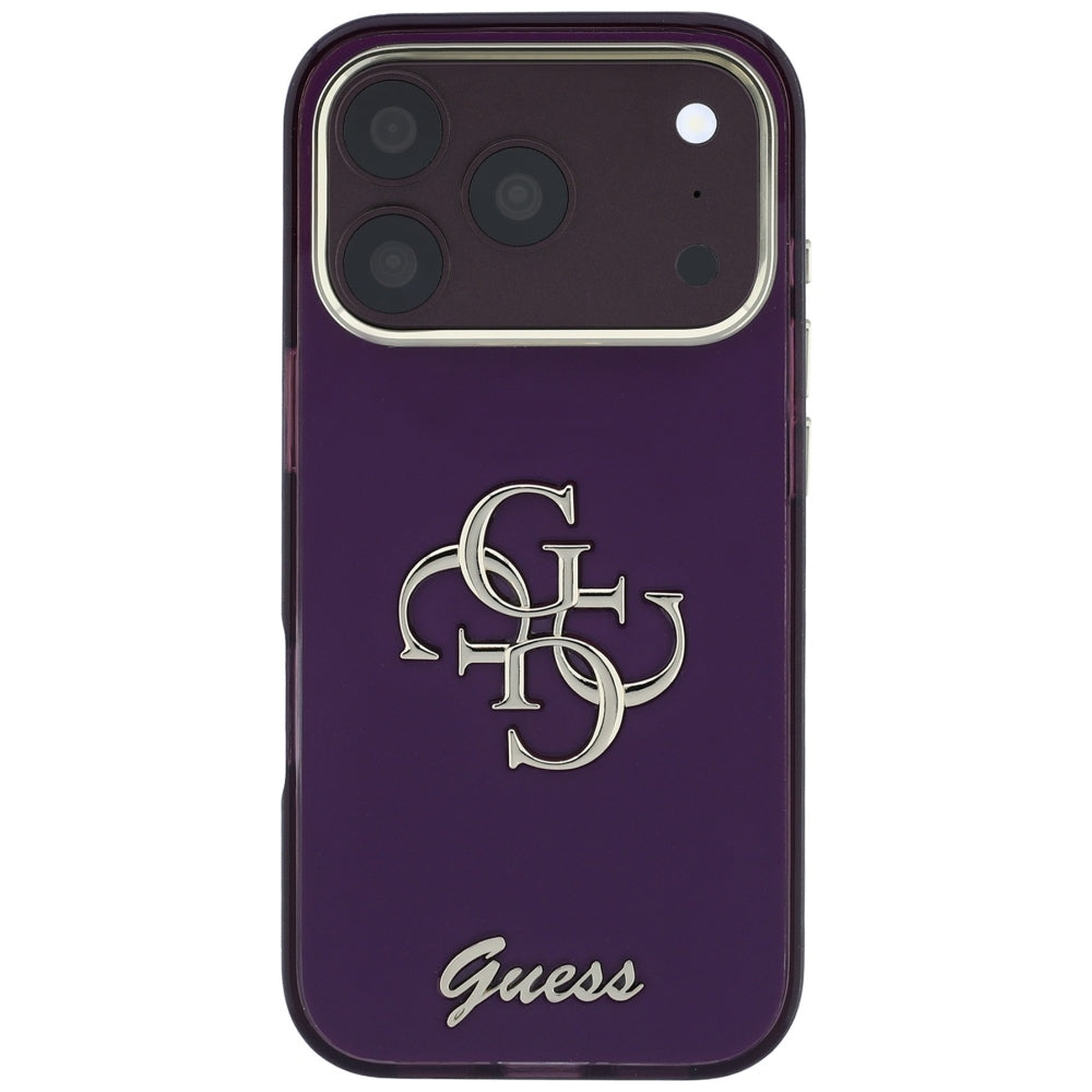 Maska za Apple iPhone 18 Pro / 17 Pro, Guess, IML 4G Metal Script, Bordo