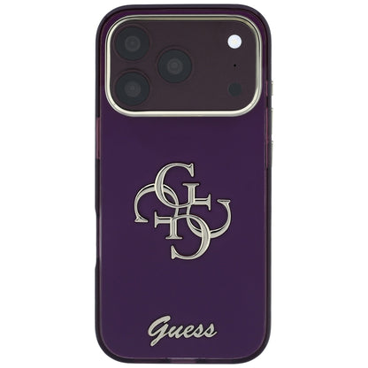Maska za Apple iPhone 18 Pro / 17 Pro, Guess, IML 4G Metal Script, Bordo