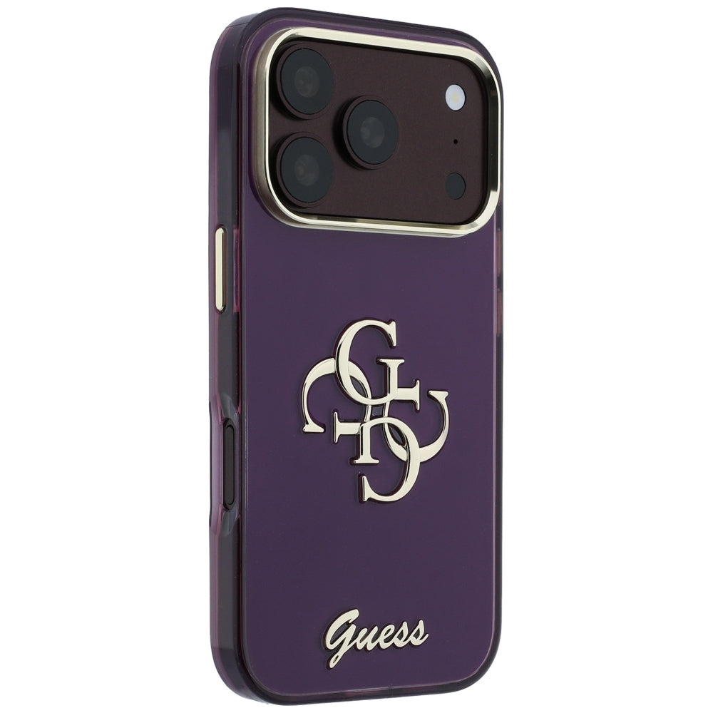 Maska za Apple iPhone 18 Pro / 17 Pro, Guess, IML 4G Metal Script, Bordo