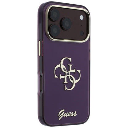 Maska za Apple iPhone 18 Pro / 17 Pro, Guess, IML 4G Metal Script, Bordo