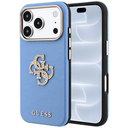 Maska za Apple iPhone 18 Pro / 17 Pro, Guess, Smooth Big Strass Logo, Plava