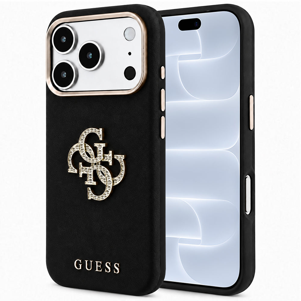 Maska za Apple iPhone 18 Pro / 17 Pro, Guess, Smooth Big Strass Logo, Crna