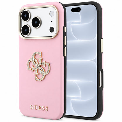 Maska za Apple iPhone 18 Pro / 17 Pro, Guess, Smooth Big Strass Logo, ružičasta