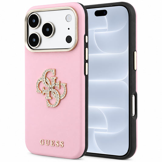 Maska za Apple iPhone 18 Pro / 17 Pro, Guess, Smooth Big Strass Logo, ružičasta