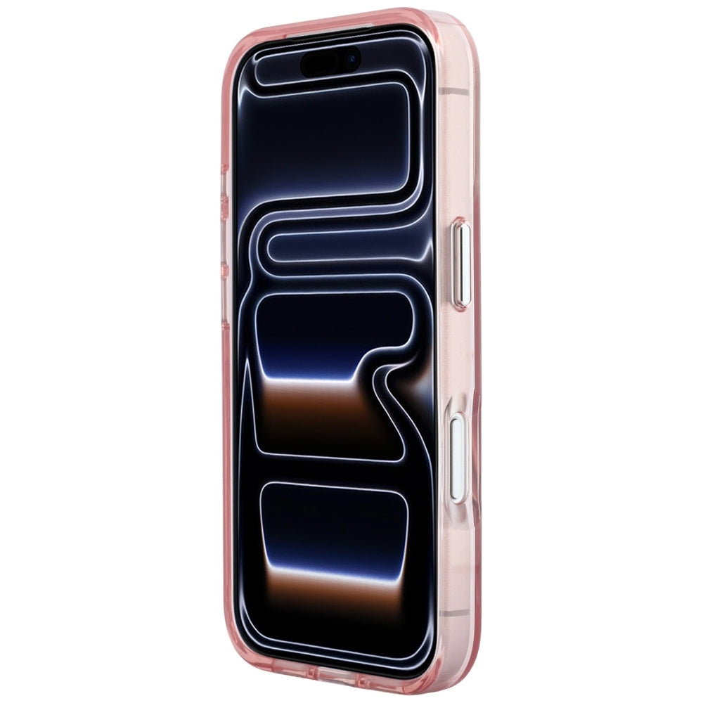 Maska za Apple iPhone 18 Pro / 17 Pro, Karl Lagerfeld, IML Big Signature Resin Logo and Metal Frame, Roza