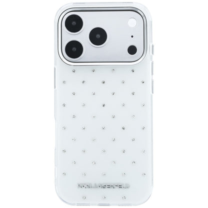 Maska za Apple iPhone 18 Pro / 17 Pro, Karl Lagerfeld, IML Rhinestones i Elektroplatirani Logo, Bijela