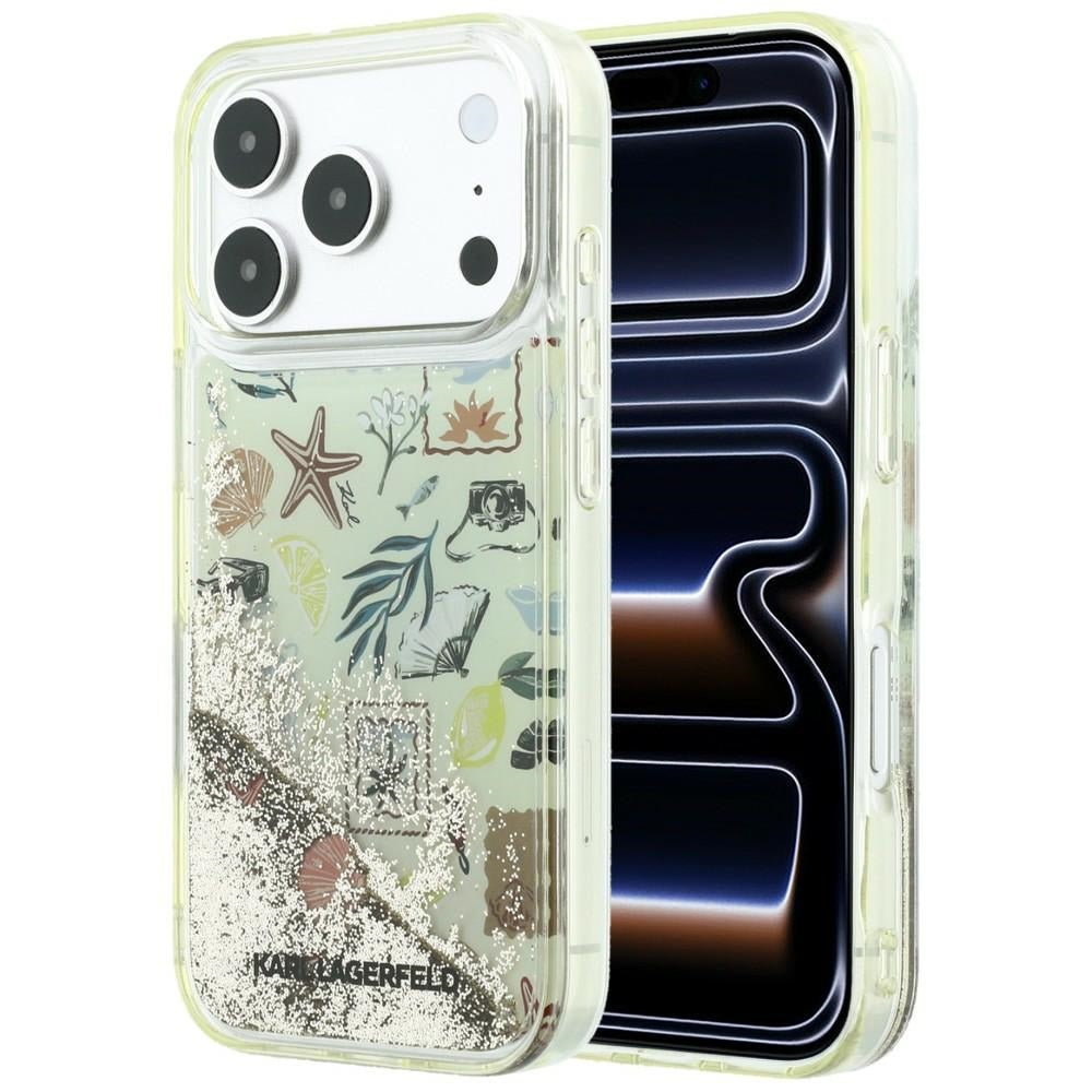 Maska za Apple iPhone 18 Pro / 17 Pro, Karl Lagerfeld, Liquid Glitter Beach and Sand, Bež
