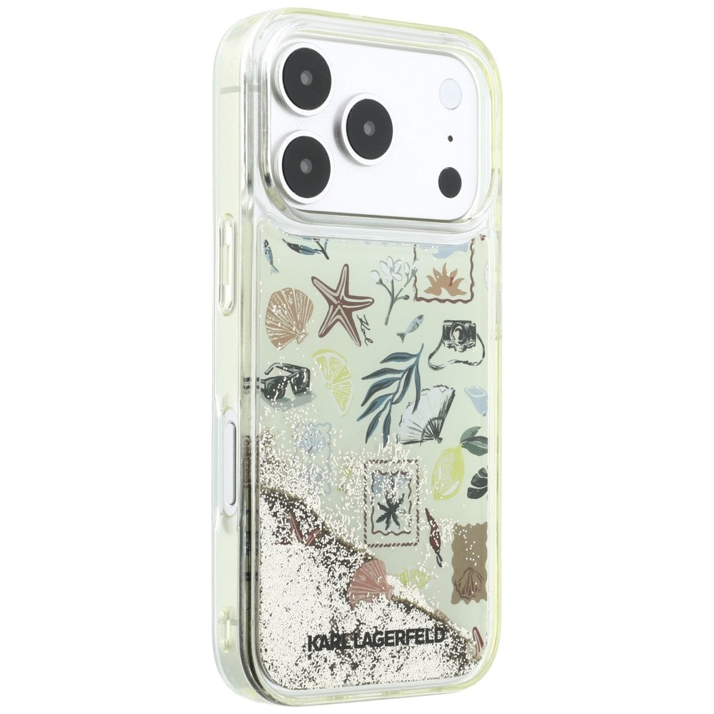 Maska za Apple iPhone 18 Pro / 17 Pro, Karl Lagerfeld, Liquid Glitter Beach and Sand, Bež