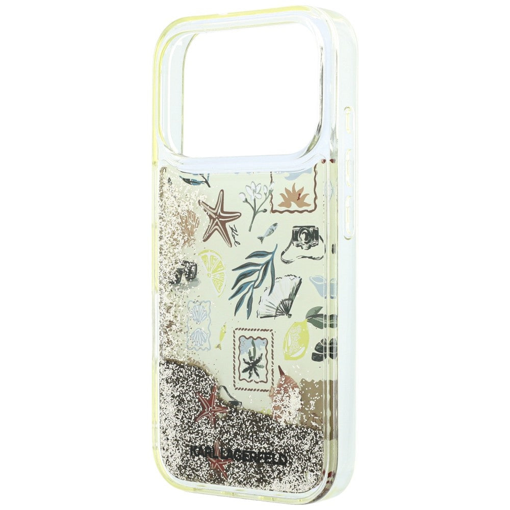 Maska za Apple iPhone 18 Pro / 17 Pro, Karl Lagerfeld, Liquid Glitter Beach and Sand, Bež