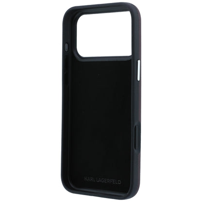 Maska za Apple iPhone 18 Pro / 17 Pro, Karl Lagerfeld, Saffiano s Karl & Choupette glavom i logotipom, tamnocrvena
