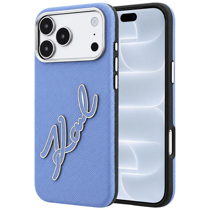 Maska za Apple iPhone 18 Pro / 17 Pro, Karl Lagerfeld, Smooth Big Resin Signature Logo, Plava