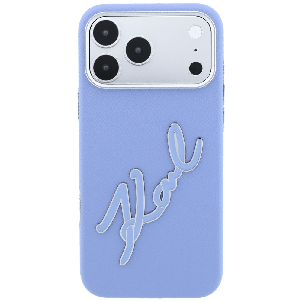 Maska za Apple iPhone 18 Pro / 17 Pro, Karl Lagerfeld, Smooth Big Resin Signature Logo, Plava
