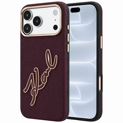 Maska za Apple iPhone 18 Pro / 17 Pro, Karl Lagerfeld, Smooth Big Resin Signature Logo, Bordo
