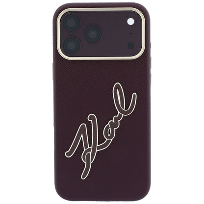Maska za Apple iPhone 18 Pro / 17 Pro, Karl Lagerfeld, Smooth Big Resin Signature Logo, Bordo