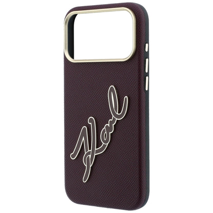 Maska za Apple iPhone 18 Pro / 17 Pro, Karl Lagerfeld, Smooth Big Resin Signature Logo, Bordo