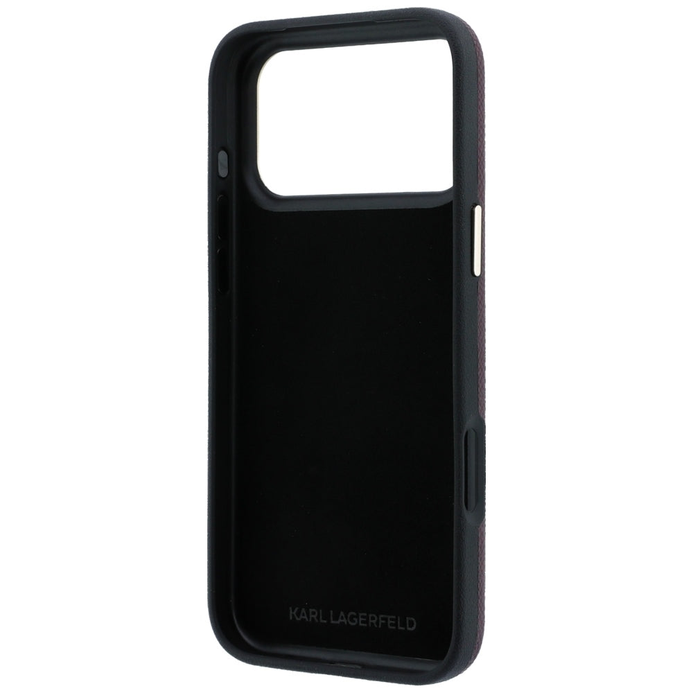 Maska za Apple iPhone 18 Pro / 17 Pro, Karl Lagerfeld, Smooth Big Resin Signature Logo, Bordo