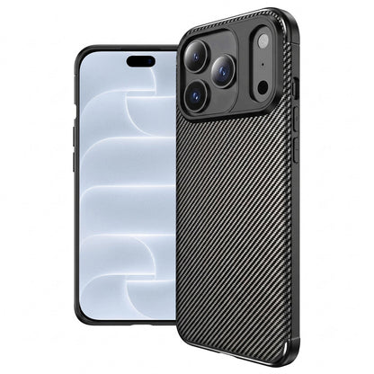 Maska za Apple iPhone 18 Pro / 17 Pro, Techsuit, CarbonFiber, crna