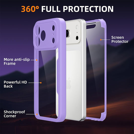 Maska za Apple iPhone 18 Pro / 17 Pro, Techsuit, ColorVerse 360, Ljubičasta