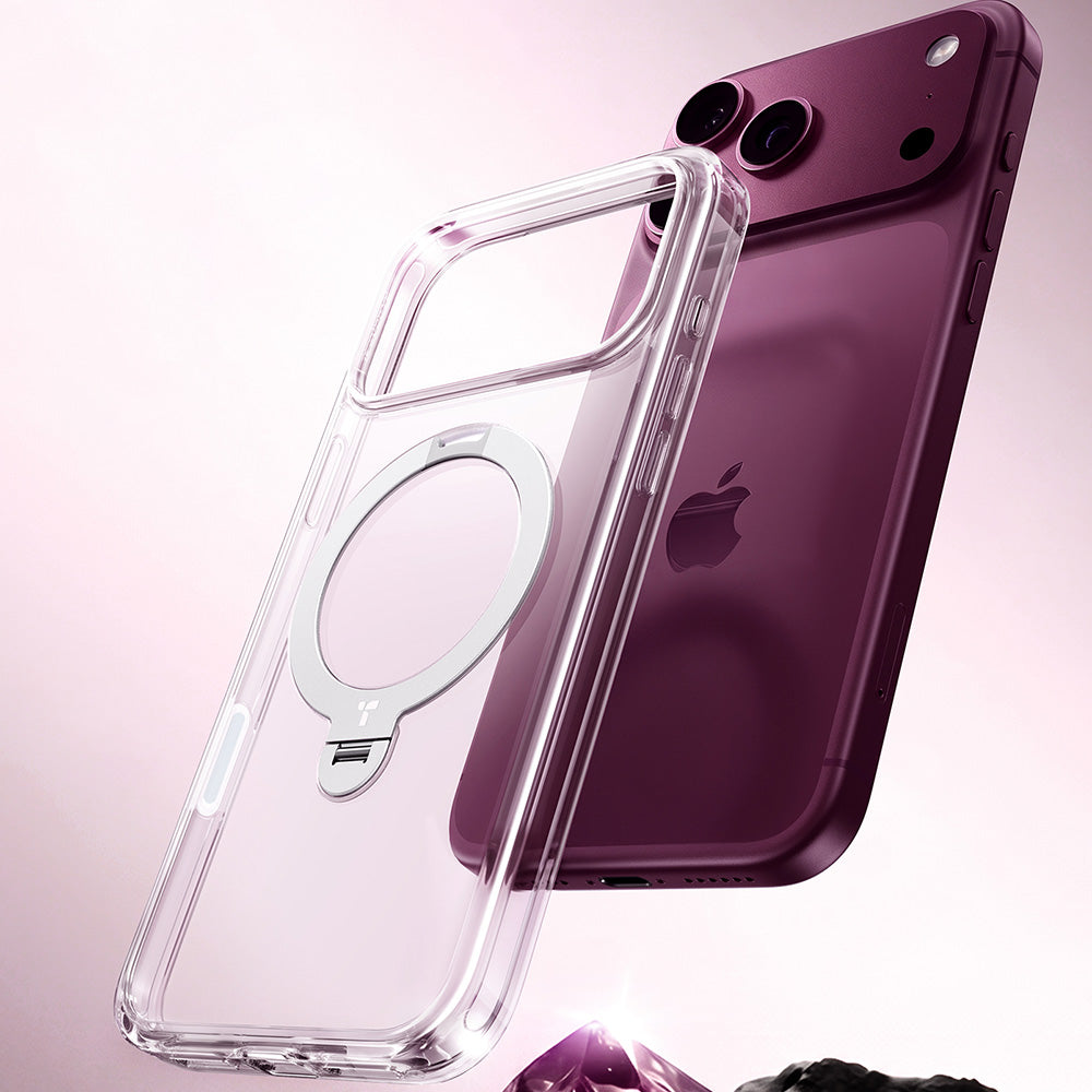 MagSafe futrola za Apple iPhone 18 Pro / 17 Pro, Torras, Ostand Spin, Prozirna