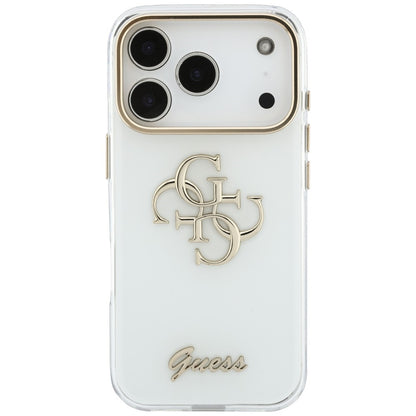 Maska za Apple iPhone 18 Pro, Guess, IML 4G Metal Script, Bijela