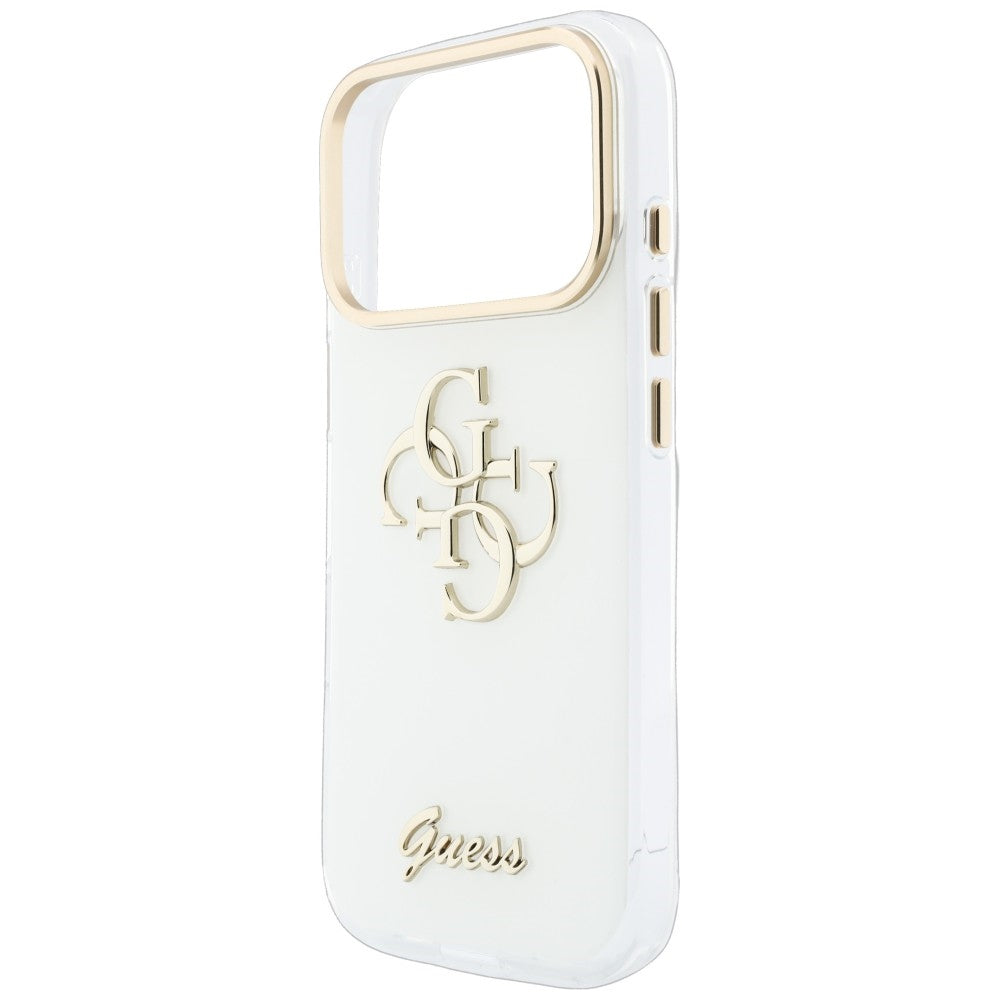 Maska za Apple iPhone 18 Pro, Guess, IML 4G Metal Script, Bijela