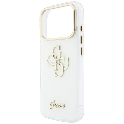 Maska za Apple iPhone 18 Pro, Guess, IML 4G Metal Script, Bijela