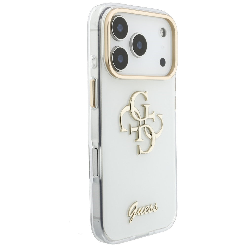 Maska za Apple iPhone 18 Pro, Guess, IML 4G Metal Script, Bijela