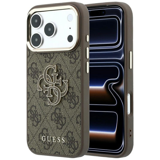 Maska za Apple iPhone 18 Pro Max / 17 Pro Max, Guess, 4G Big Resin Logo, Smeđa