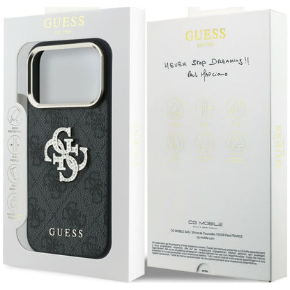 Maska za Apple iPhone 18 Pro Max / 17 Pro Max, Guess, 4G Big Strass Logo, Crna